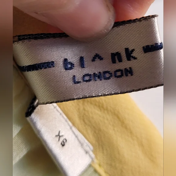 Blank London Pale Green and Yellow Sheer Embroidered Peasant Blouse - Size XS - Picture 3 of 11